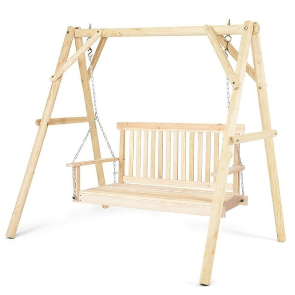 Wood Garden Hanging Seat Porch Swing